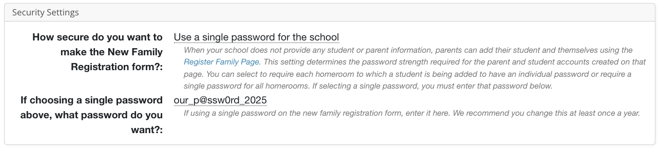 Single Password Feature